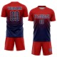 Individuelles rot-marineblau-weißes Sublimations-Fußballtrikot Individuelles rot-marineblau-weißes Sublimations-Fußballtrikot