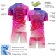 Benutzerdefinierte Lila Rosa-Schwarz Geometrische Formen Sublimation Fußball Uniform Trikot Benutzerdefinierte Lila Rosa-Schwarz Geometrische Formen Sublimation Fußball Uniform Trikot