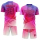 Benutzerdefinierte Lila Rosa-Schwarz Geometrische Formen Sublimation Fußball Uniform Trikot Benutzerdefinierte Lila Rosa-Schwarz Geometrische Formen Sublimation Fußball Uniform Trikot